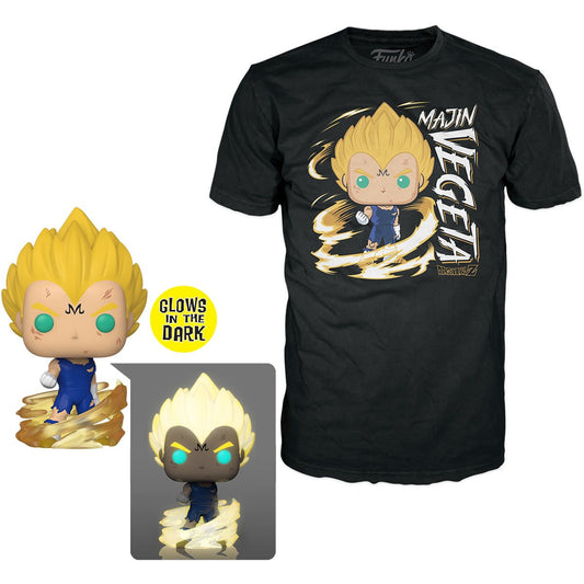 Paquete de 2: Funko Pop y Playera Majin Vegeta 862 GITD - Dragon Ball Z